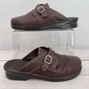 Predictions Brown Pebbled Genuine Leather Mules Shoes Vintage Y2K Made in Brazil